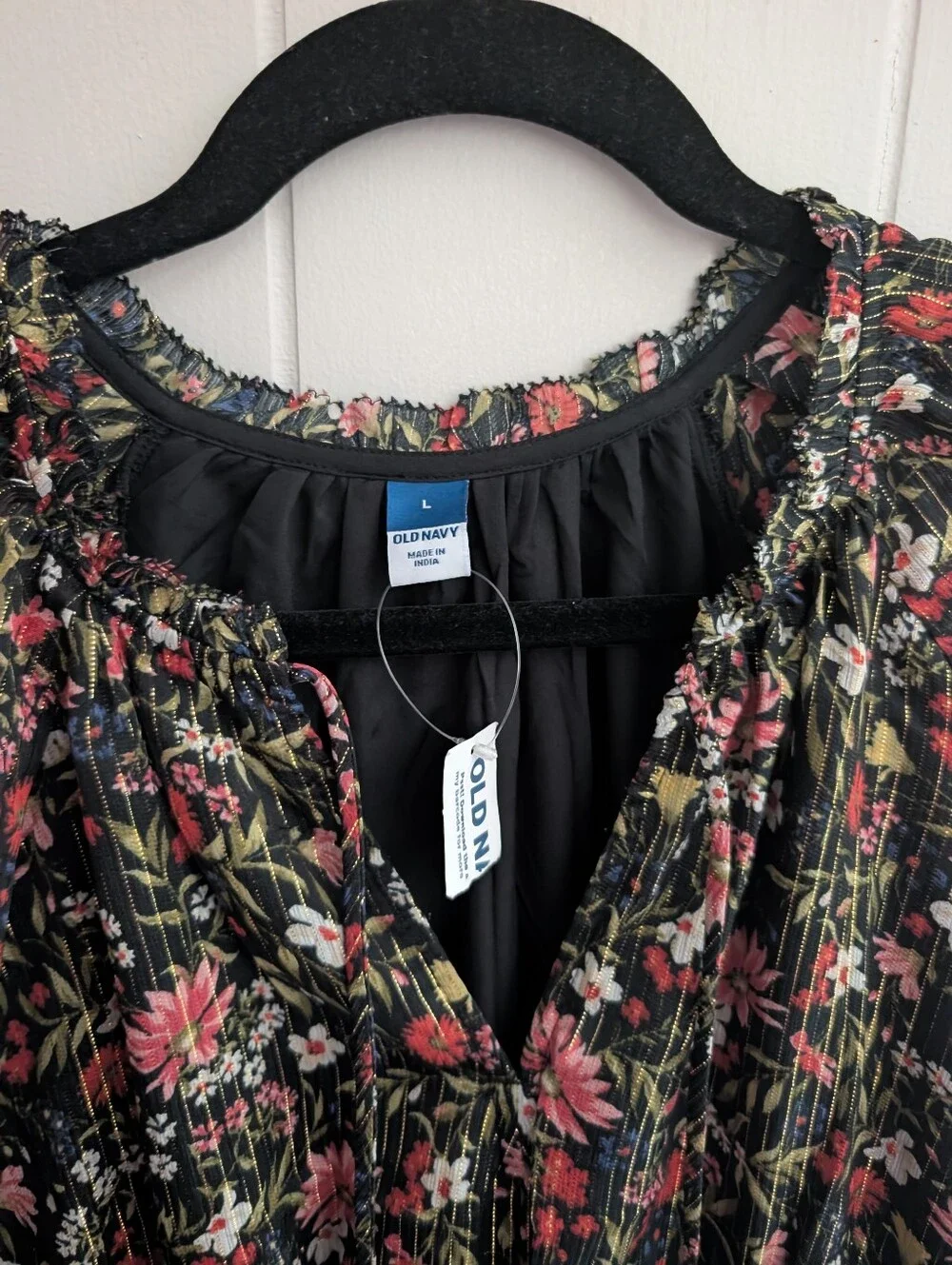 NWT Old Navy Floral & Metallic Boho Dress